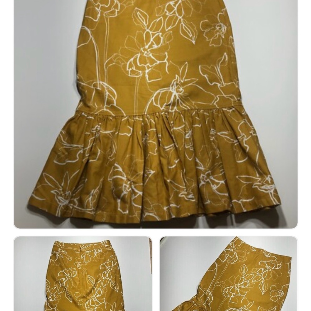 Eva Mendes Gold Bubble Mini Skirt with Ruffles